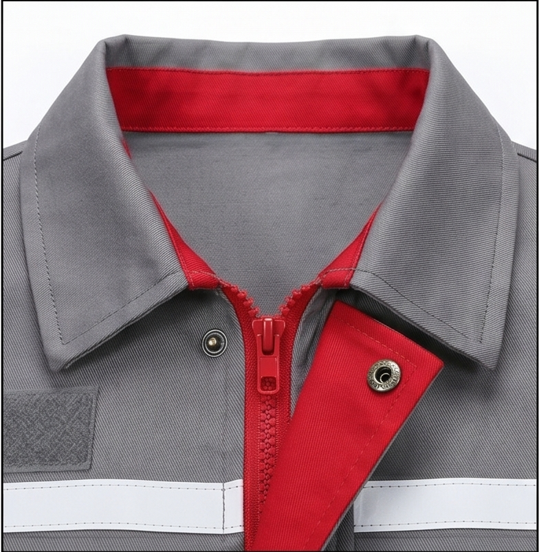 Anti-Static Summer Work Uniform Long Sleeve - Stitching Detail